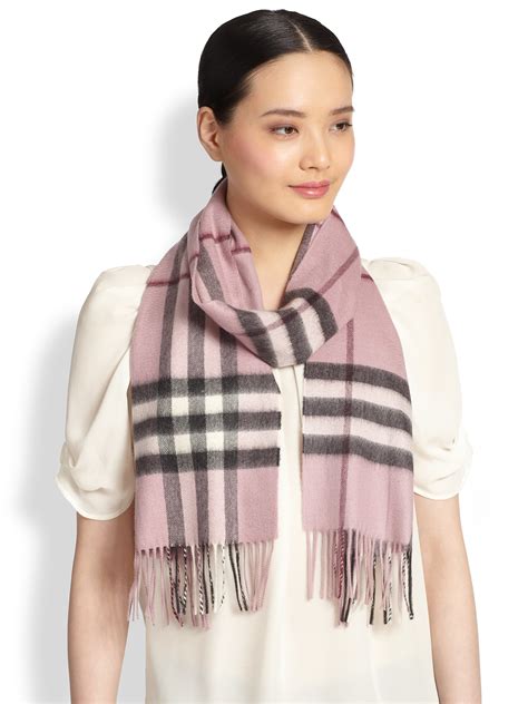 burberry pink plaid cashmere scarf